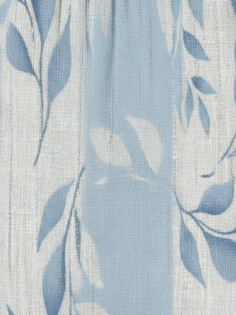 Solene | Vestido Midi sin mangas con motivo de hojas azules
