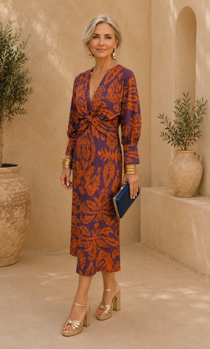 Silvia™ | Vestido midi con estampado