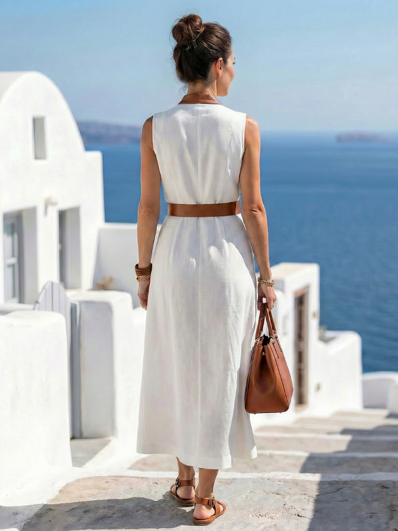 Myra | Vestido Midi de Línea A en Contraste