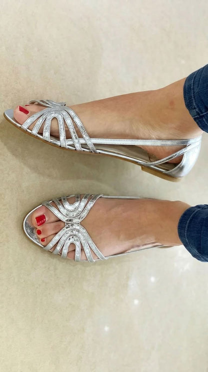 Solea™ | Sandalias Doradas Elegantes Punta Abierta