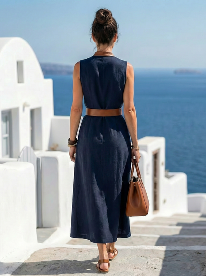 Myra | Vestido Midi de Línea A en Contraste