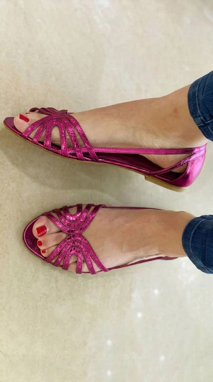 Solea™ | Sandalias Doradas Elegantes Punta Abierta