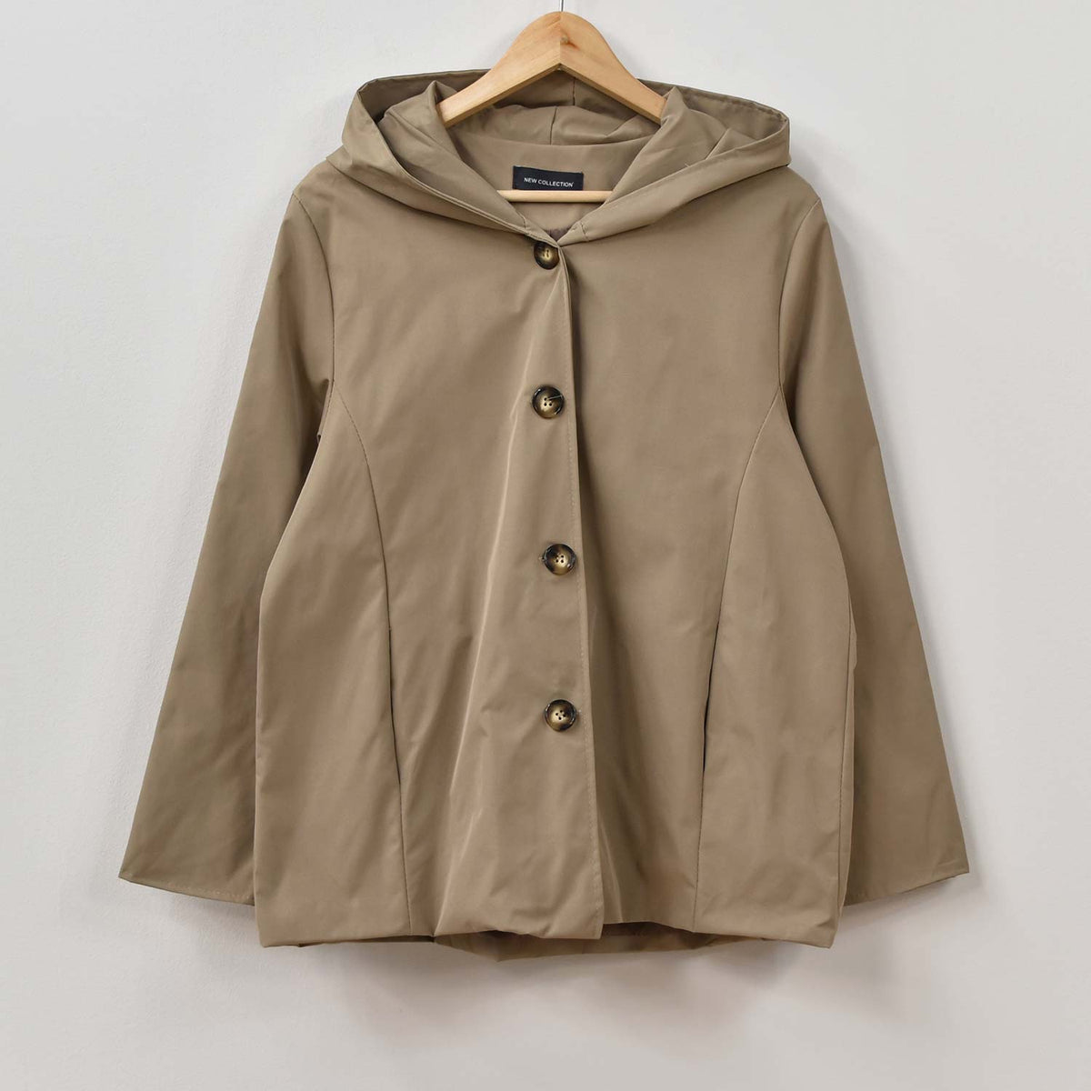 Chaqueta capucha beige
