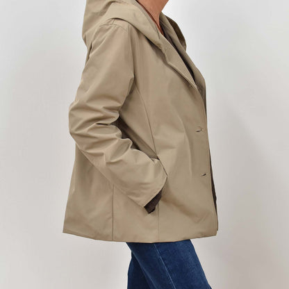 Chaqueta capucha beige