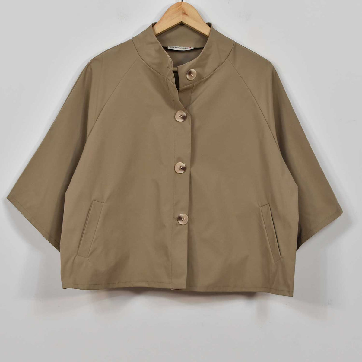 Trench manga francesa camel