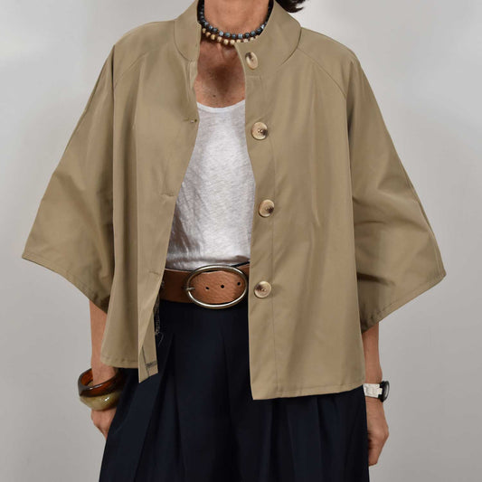 Trench manga francesa camel