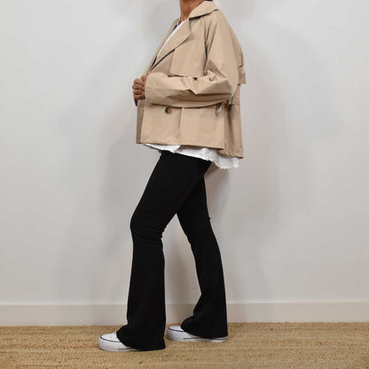 Trench corta beige