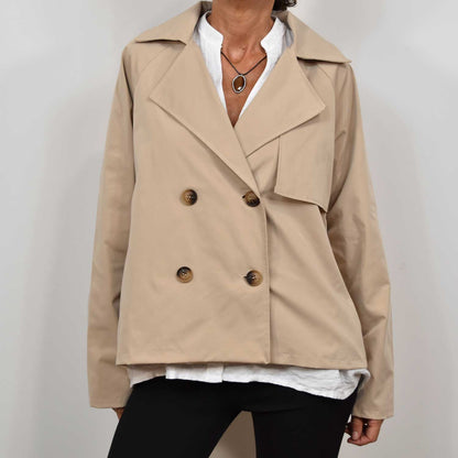 Trench corta beige