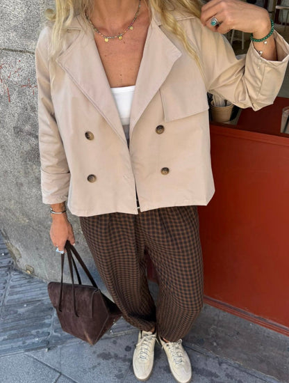 Trench corta beige