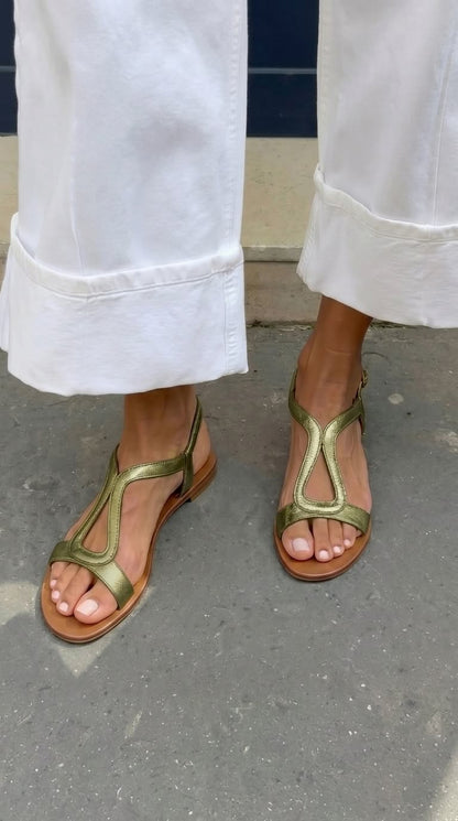 Doralia™ | Sandalias Doradas Slingback Casuales