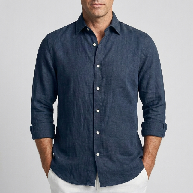 Camisa de Lino Cómoda y Flexible para Hombre