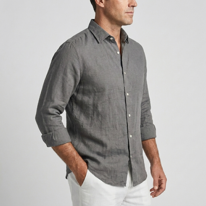 Camisa de Lino Cómoda y Flexible para Hombre