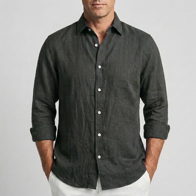 Camisa de Lino Cómoda y Flexible para Hombre