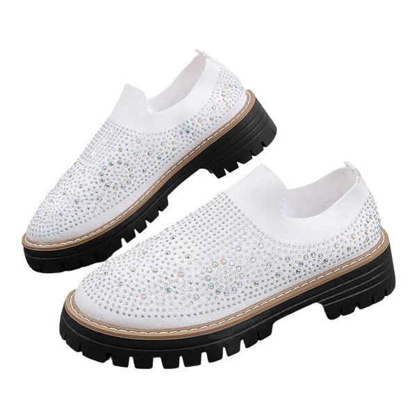 Aria - Mocasines sin cordones con pedrería brillante